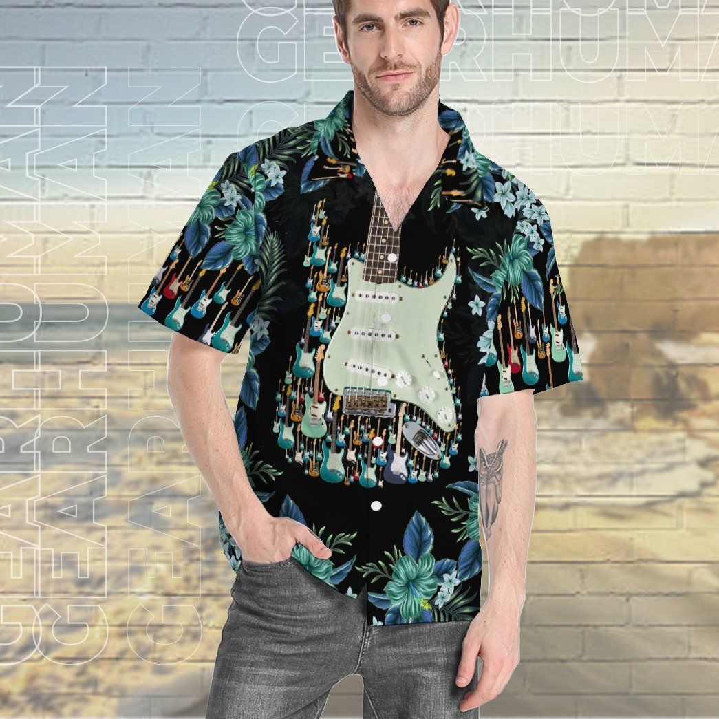 Electric Guitar Hawaii Shirt Custom Shorts Sleeve Shirt 5