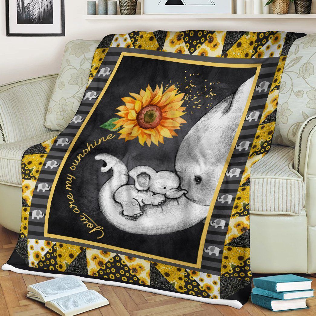 Alldaytee Elephant Sunflower Mom Blanket