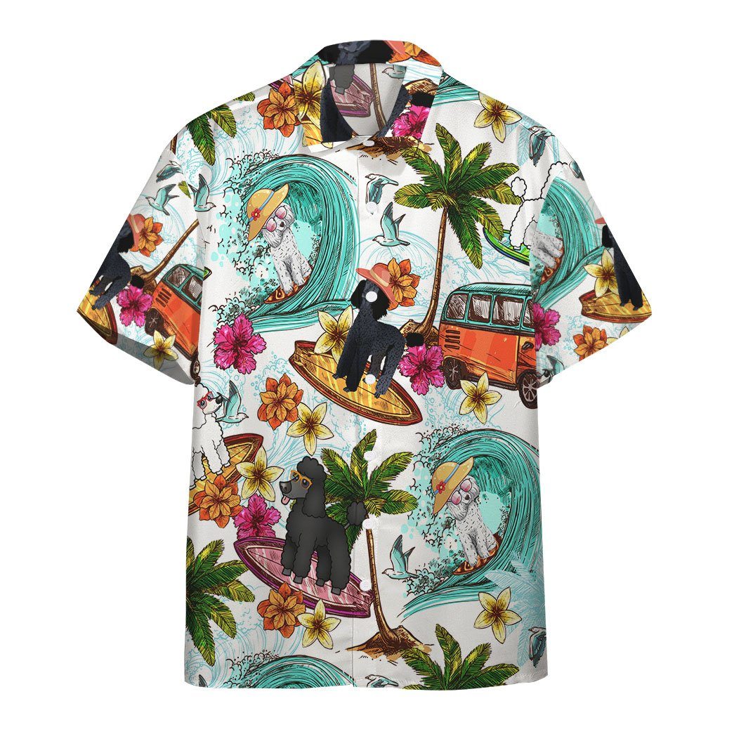 Enjoy Surfing With Poodle Dog Custom Short Sleeve Shirt