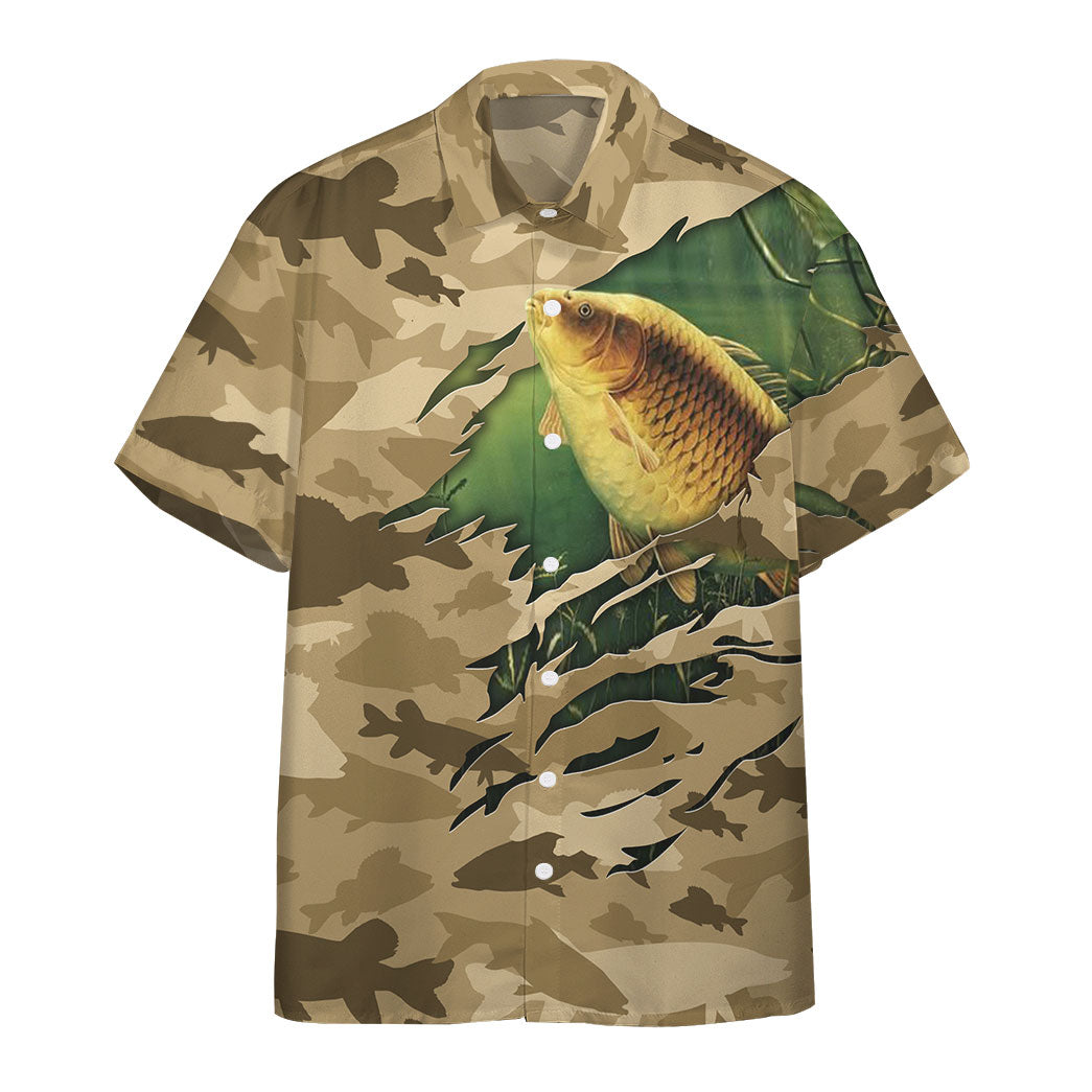 Fishing American Flag Camo Pattern Custom Hawaii Shirt