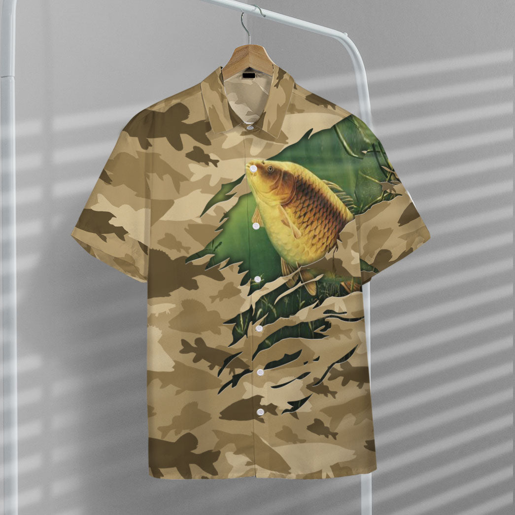 Fishing American Flag Camo Pattern Custom Hawaii Shirt 7