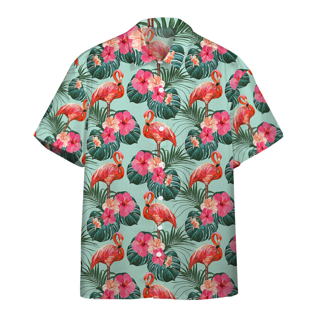 Flamingo Beautiful Summer Floral Custom Hawaii Shirt