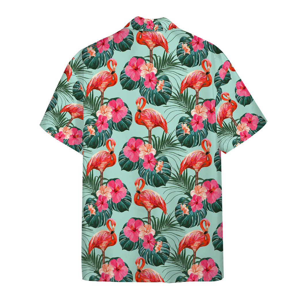 Flamingo Beautiful Summer Floral Custom Hawaii Shirt 1
