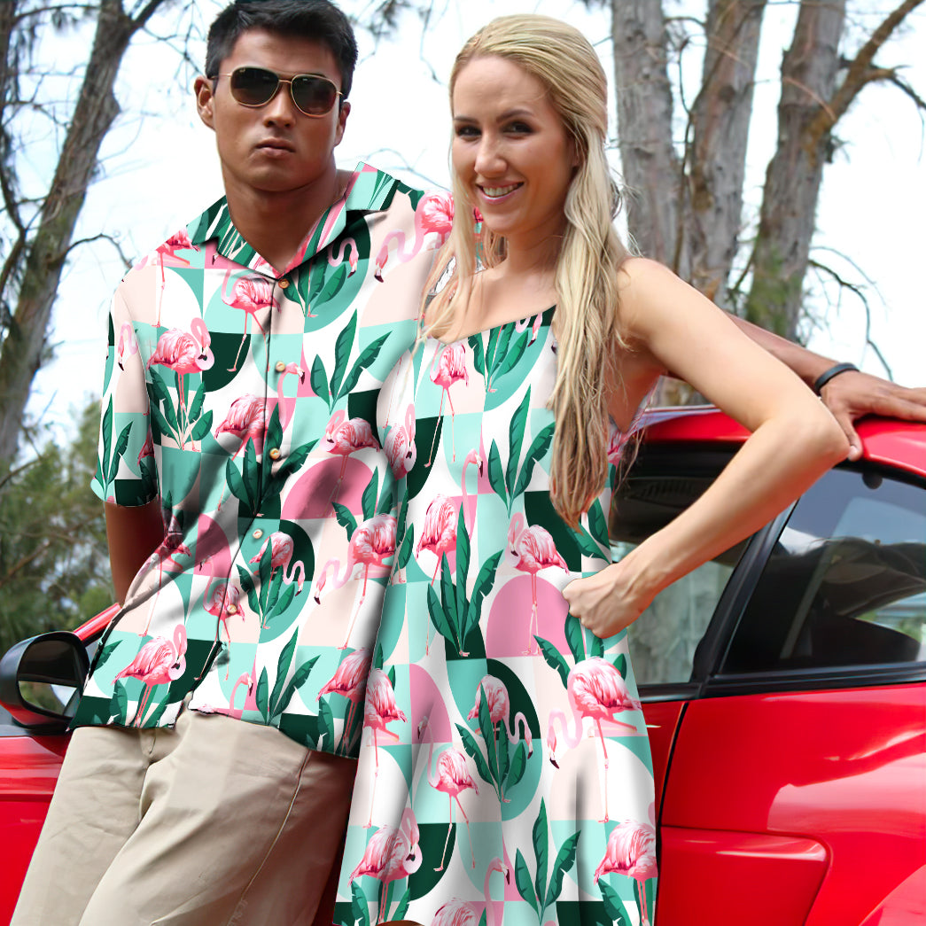 Flamingo Exotic Patchwork Patterns Custom Hawaii Shirt