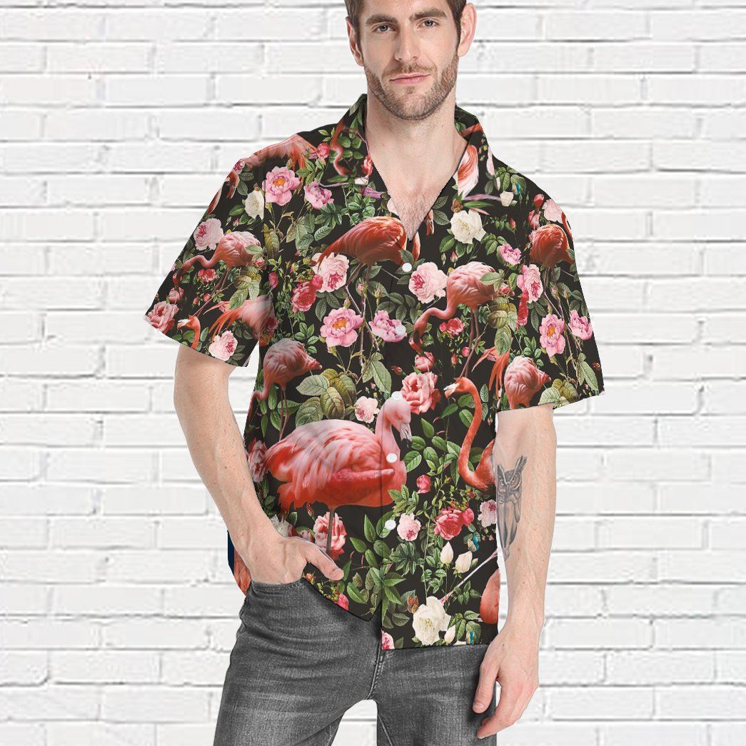 Floral and Flamingo Custom Hawaii Shirt