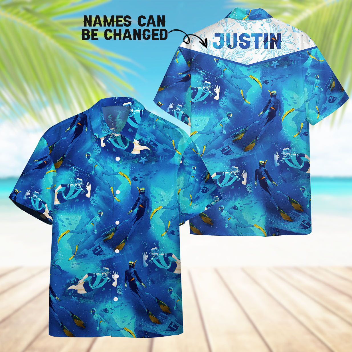Freediving Custom Name Hawaii Shirt