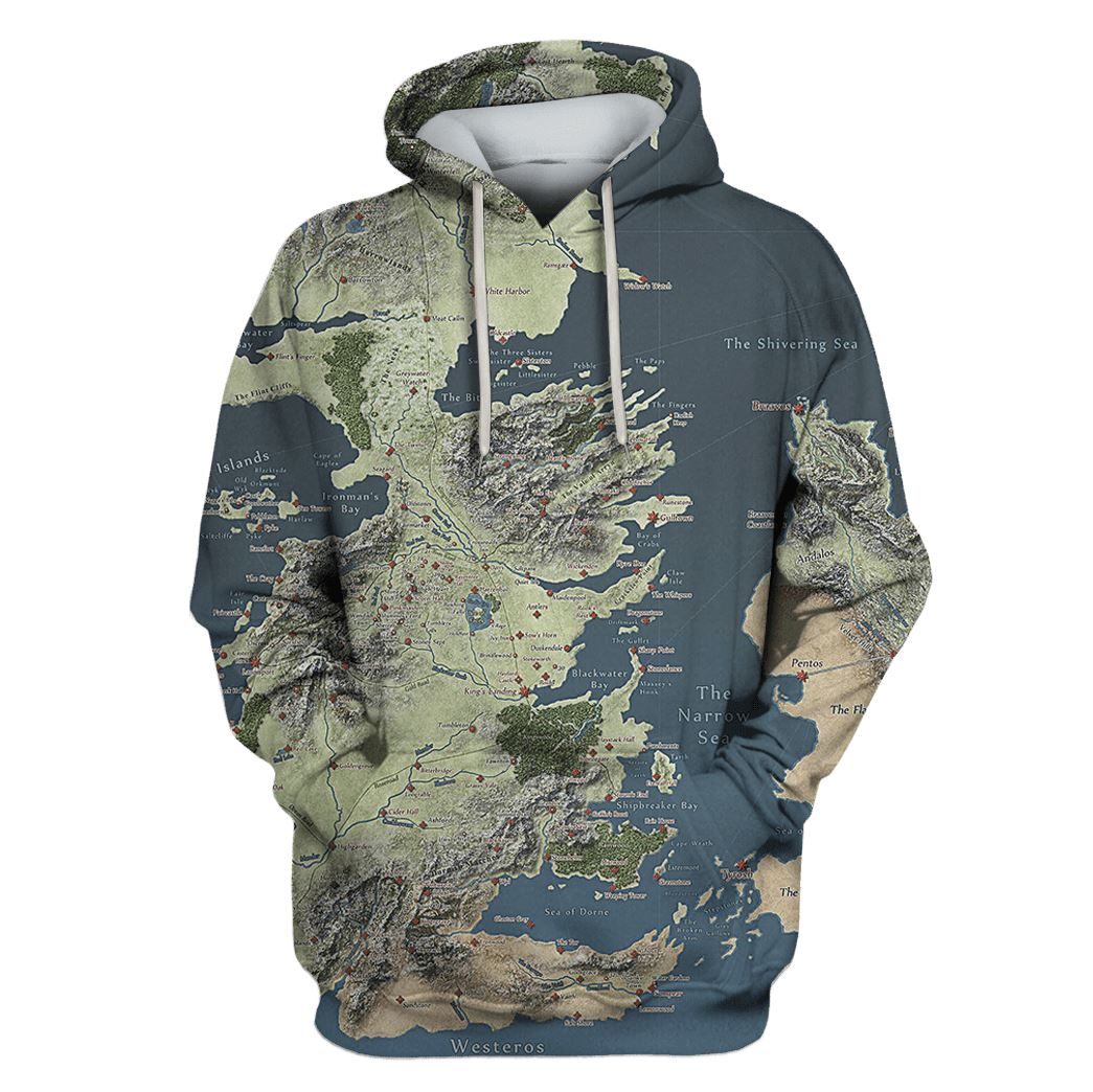 Game of Thrones map Custom Hoodies Apparel