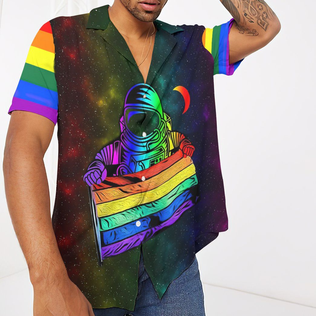Gay Pride Astronaut Custom Hawaii Shirt