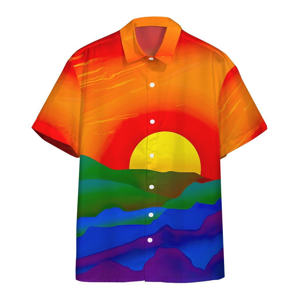 Gay Pride Sunrise Custom Hawaii Shirt
