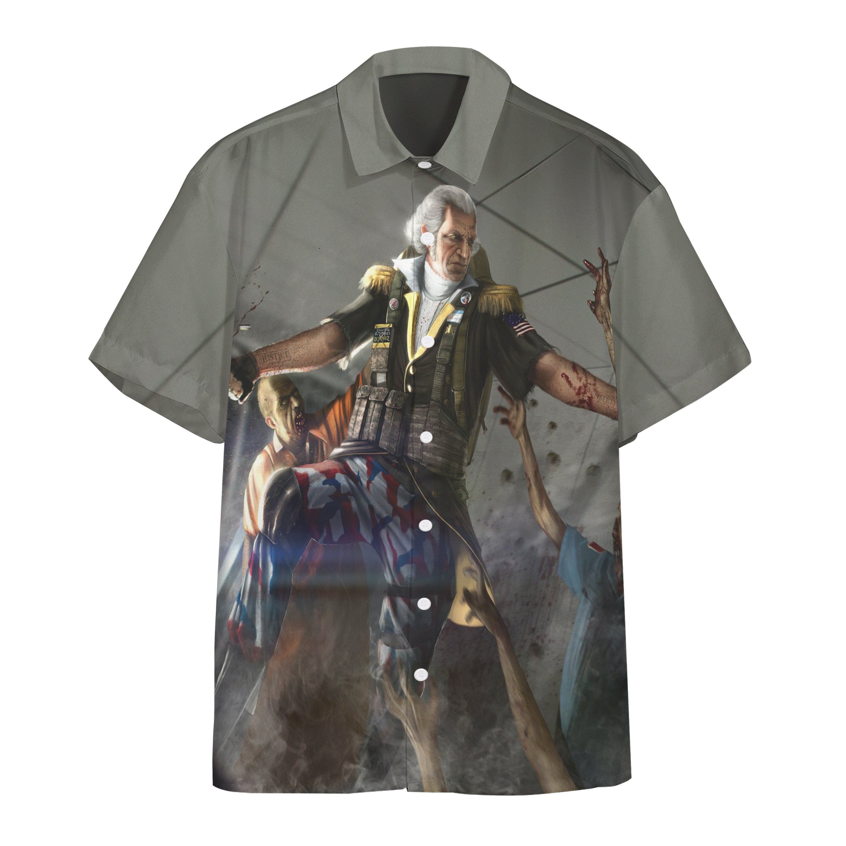 George Washington Zombie Hunter Custom Short Sleeve Shirt