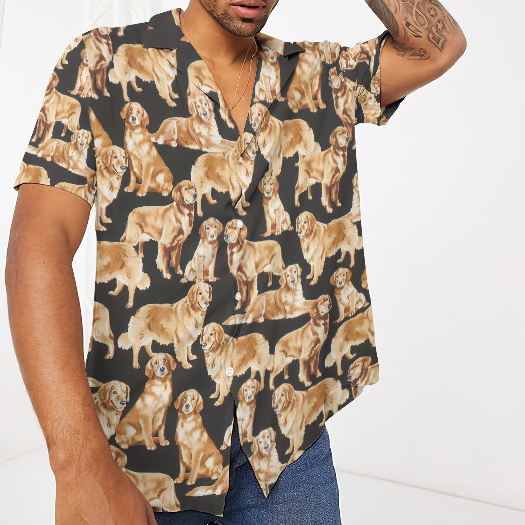 Golden Retriever Dogs Custom Hawaii Shirt