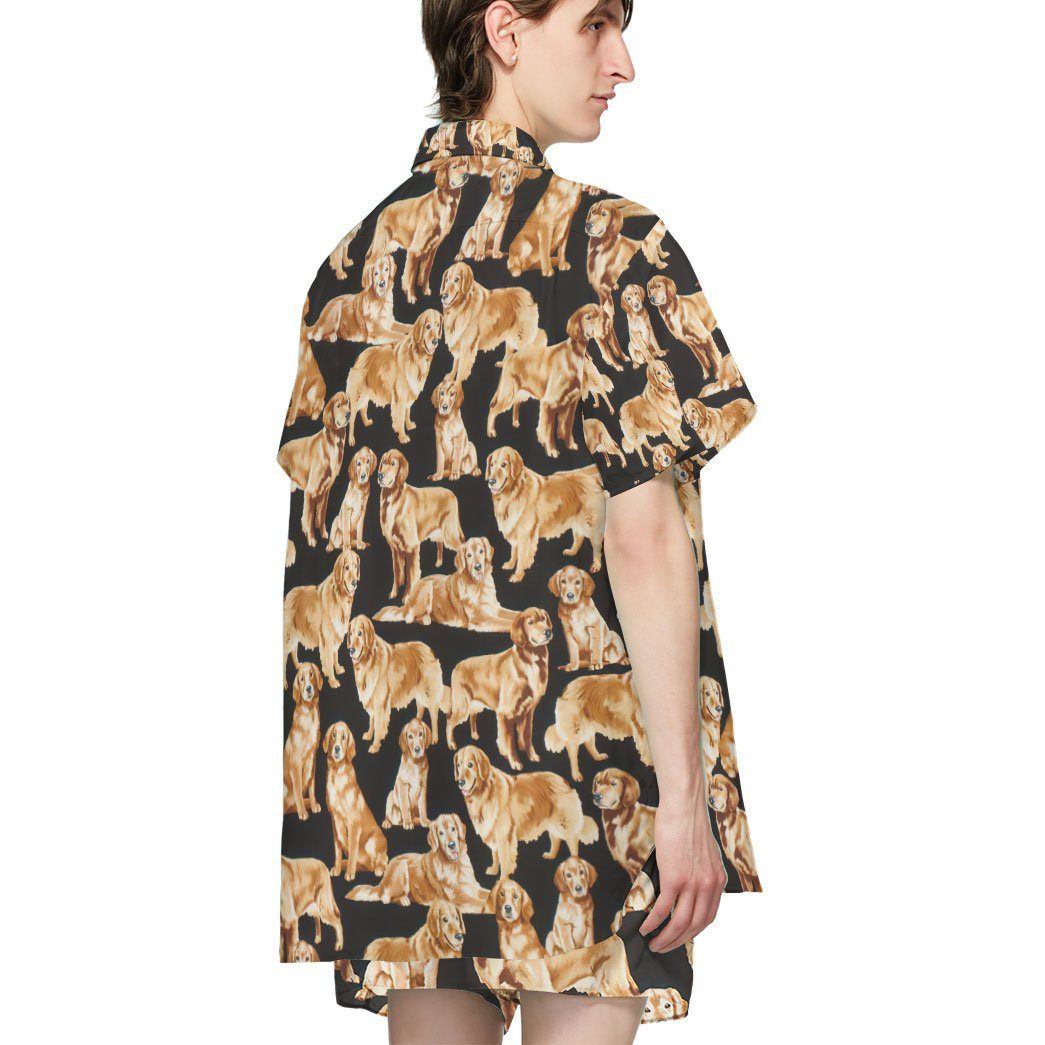 Golden Retriever Dogs Custom Hawaii Shirt