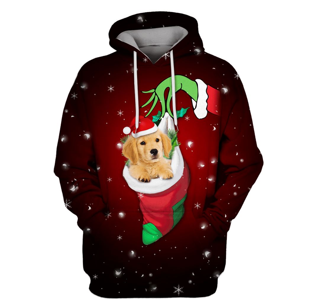 Golden Retriever merry christmas Custom T-shirt – Hoodies Apparel