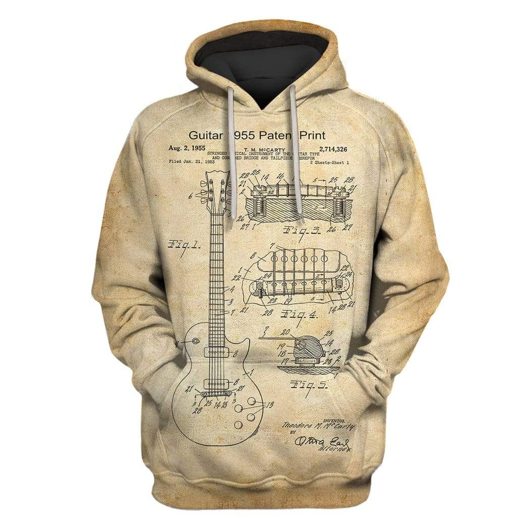 Guitar 1955 Patent Print Custom T-shirt – Hoodies Apparel