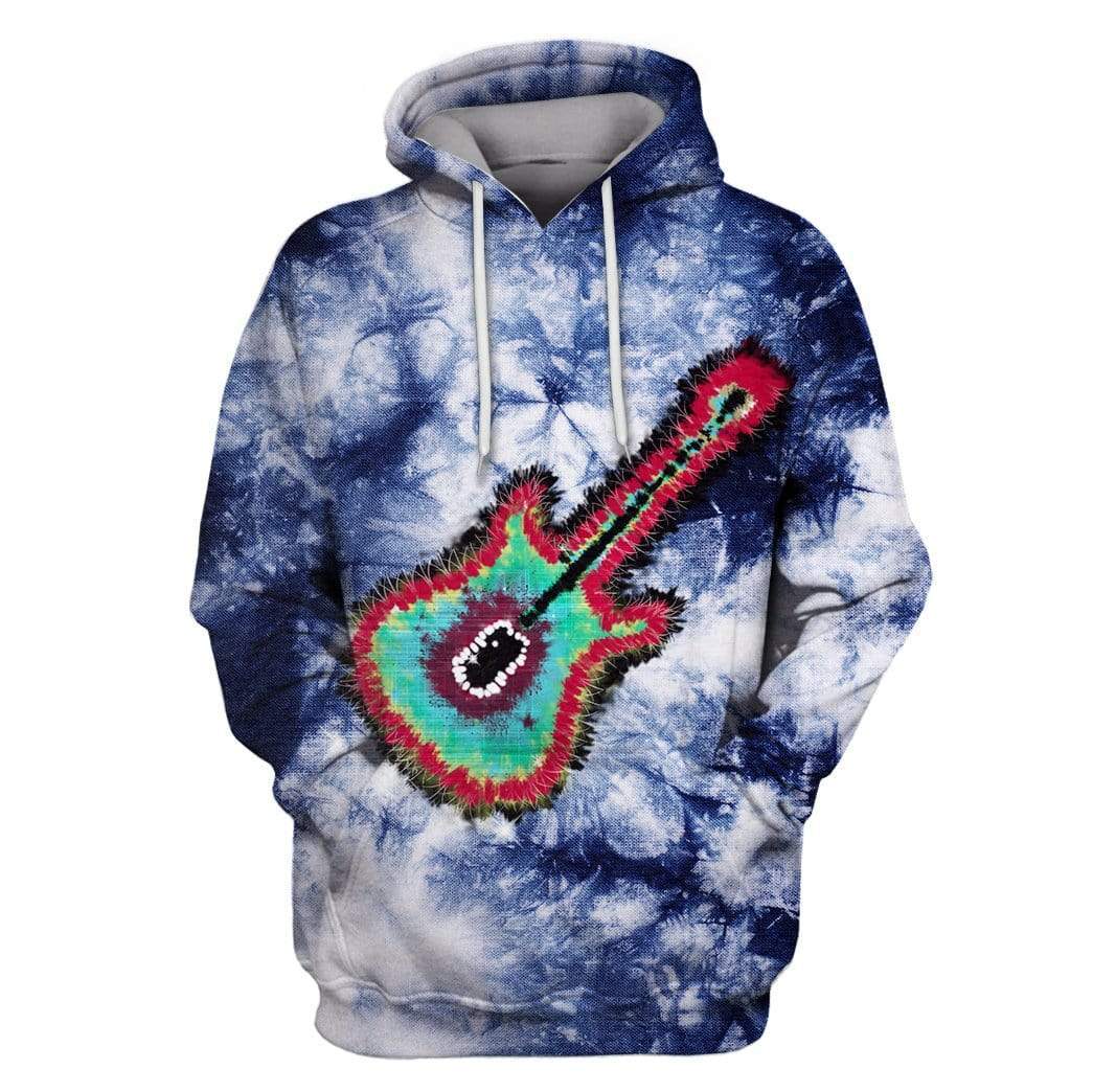 Guitar in the Tie Dye background Custom T-shirt – Hoodies Apparel