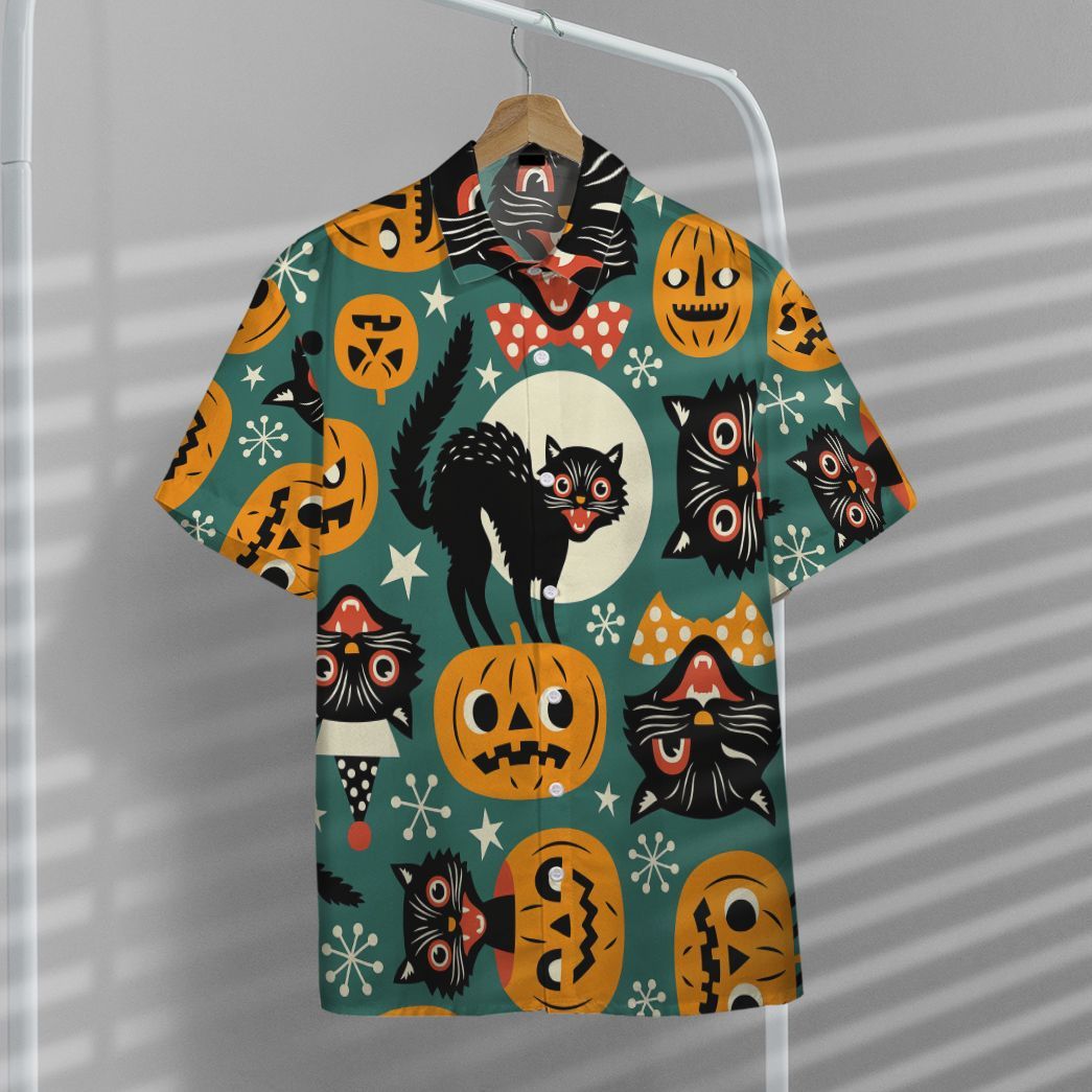 Halloween Black Cats Custom Hawaiian Shirt 17