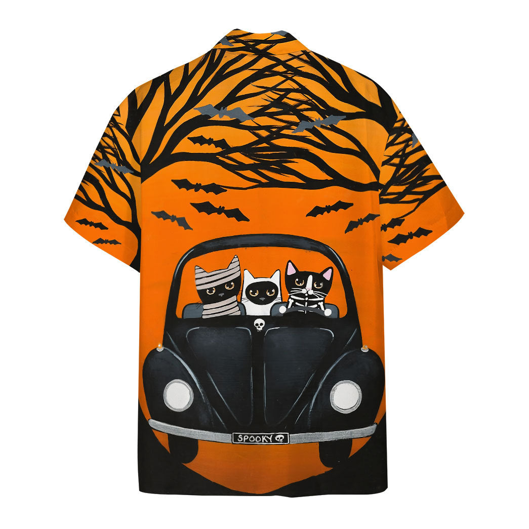 Happy Halloween A Spooky Drive Black Cats Custom Short Sleeves Shirt