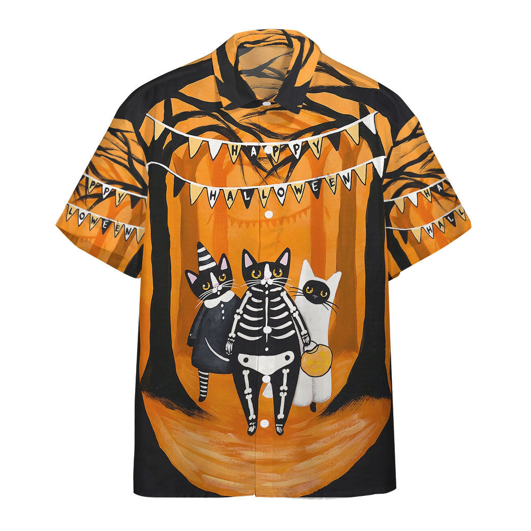 Happy Halloween Black Cats Want Candy Custom Short Sleeves Shirt