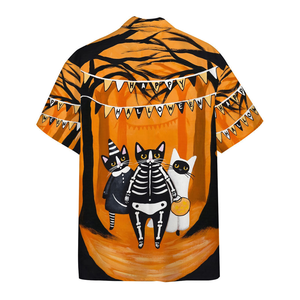 Happy Halloween Black Cats Want Candy Custom Short Sleeves Shirt 1