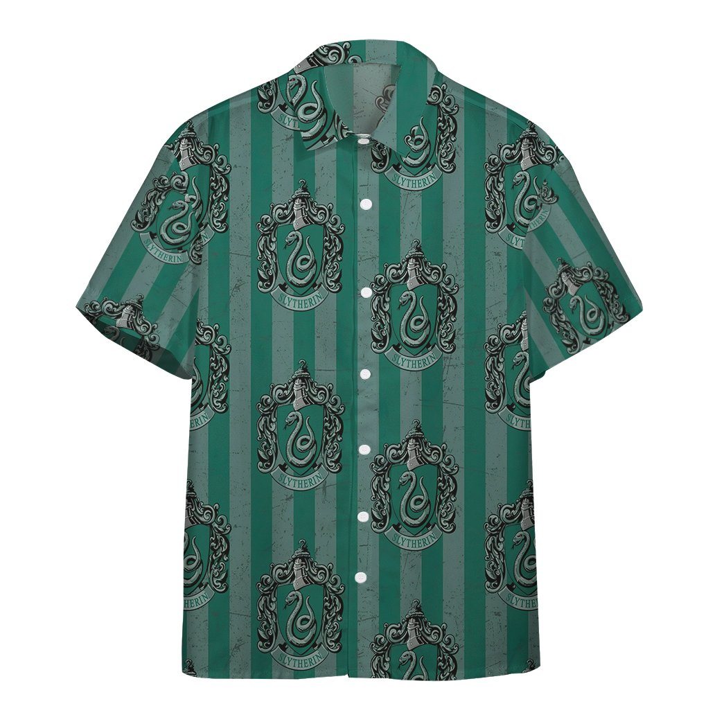 Harry Potter Hogwarts Slytherin House Pride Crests Custom Hawaii Shirt