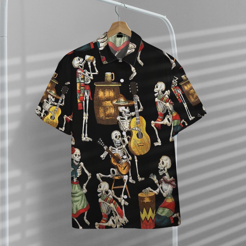 Hawaii Skeleton Dancing Custom Short Sleeve Shirts