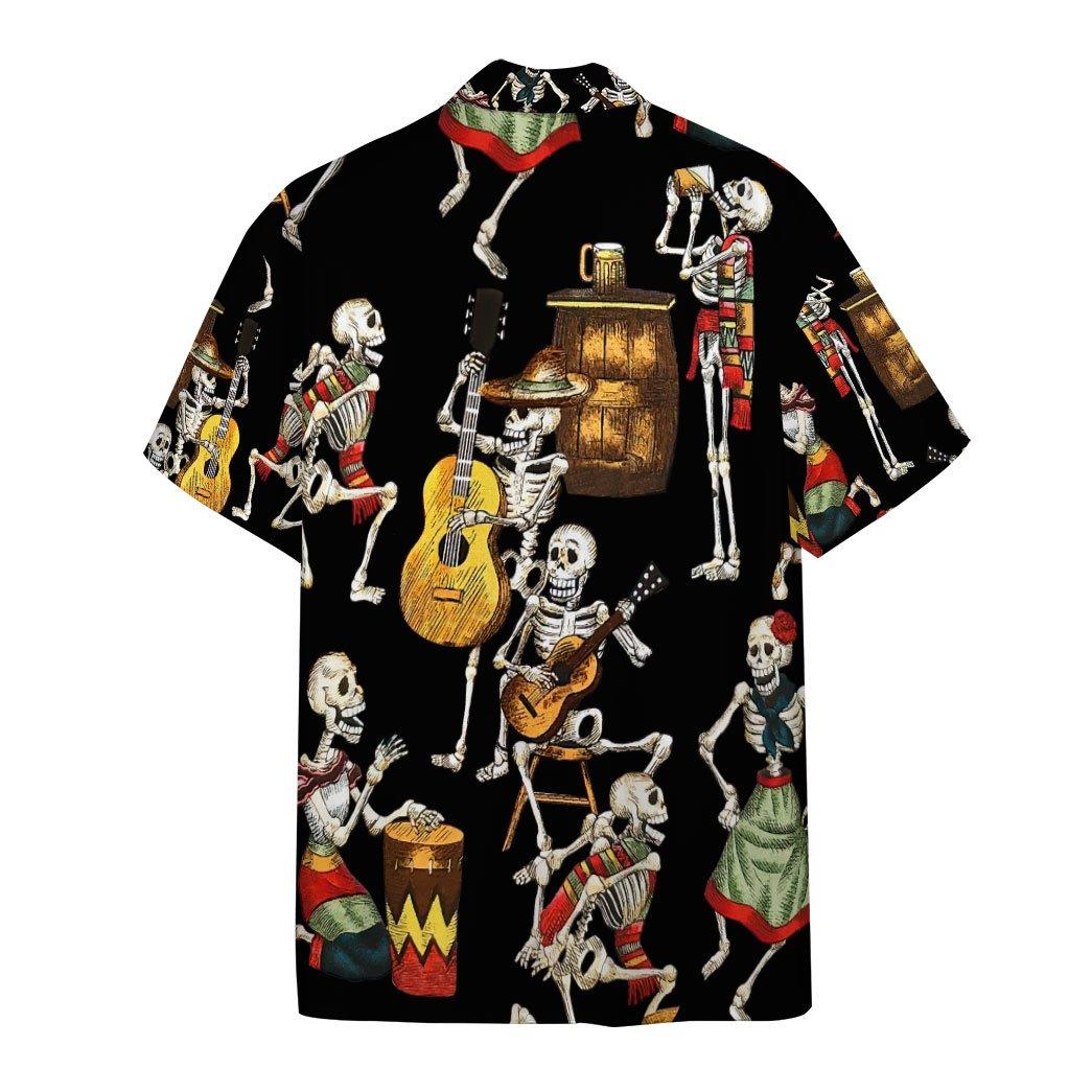 Hawaii Skeleton Dancing Custom Short Sleeve Shirts 1