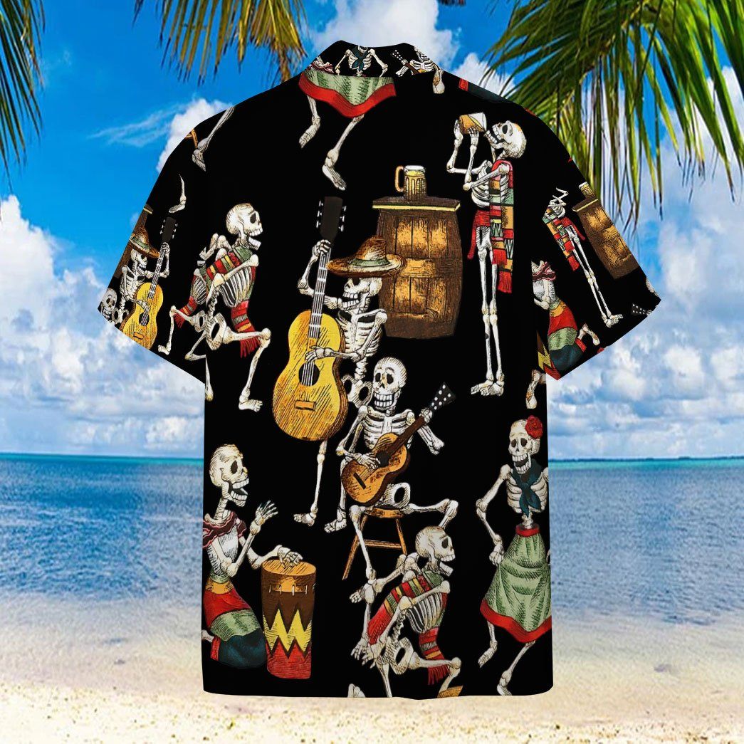 Hawaii Skeleton Dancing Custom Short Sleeve Shirts