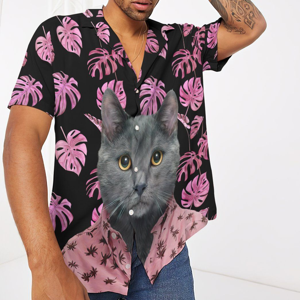 Hawaiian Chartreaux Cat Custom Short Sleeve Shirt