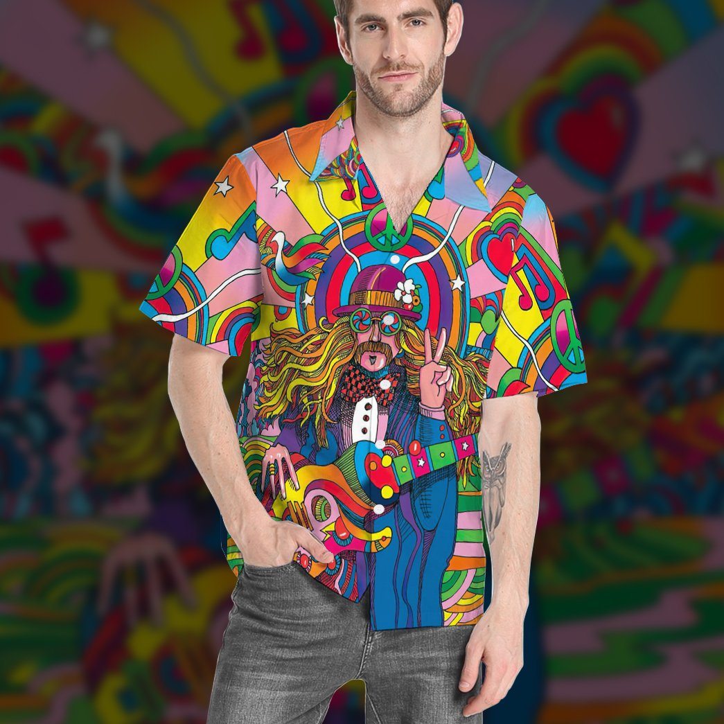 Hippie Psychedelic Hawaiian Custom Short Sleeve Shirts