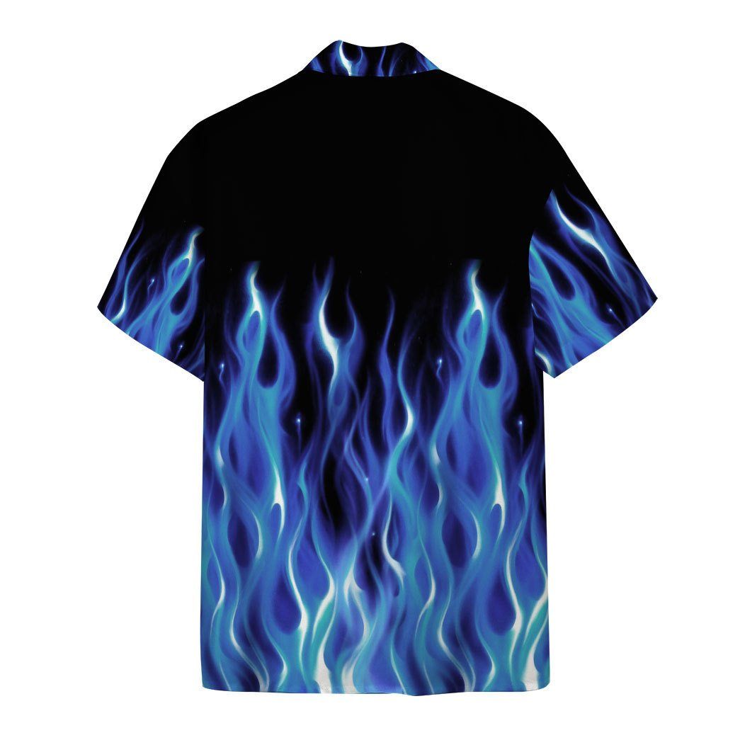 Hot Rod Blue Flame Bowling Custom Name Hawaii Shirt 1