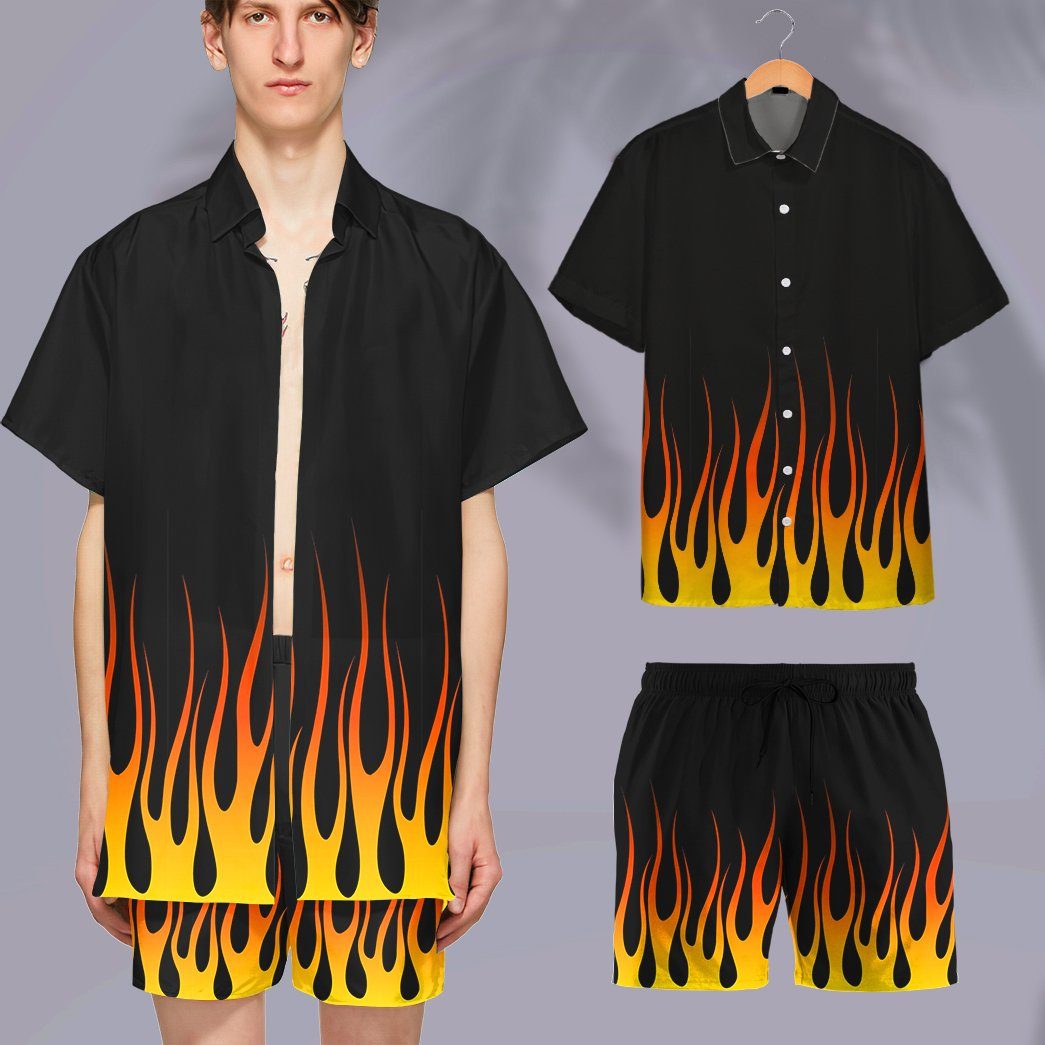 Hot Rod Flame Stencils Custom Hawaii Shirt 11
