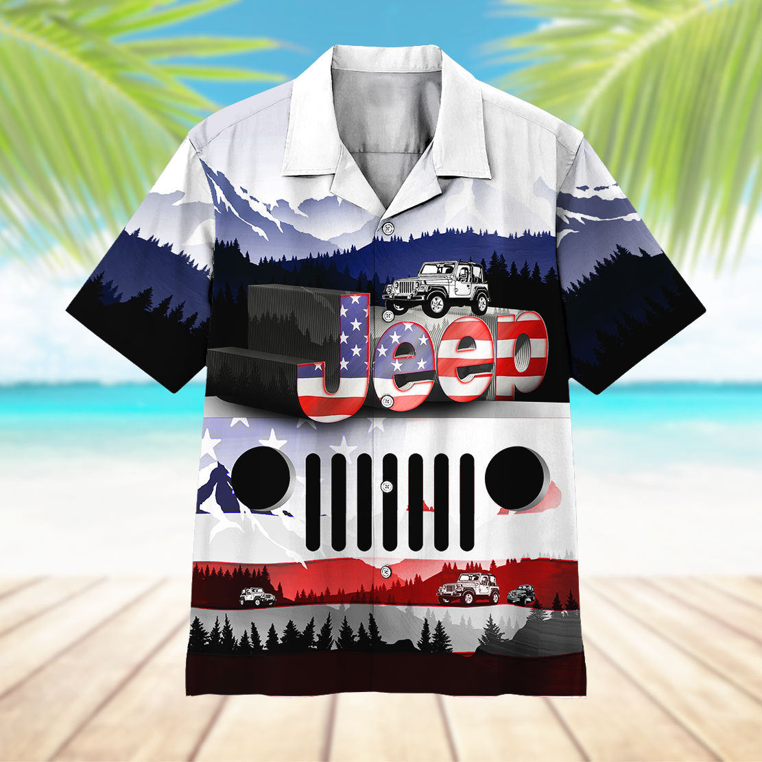 Jeep American Flag Hawaii Shirt 11