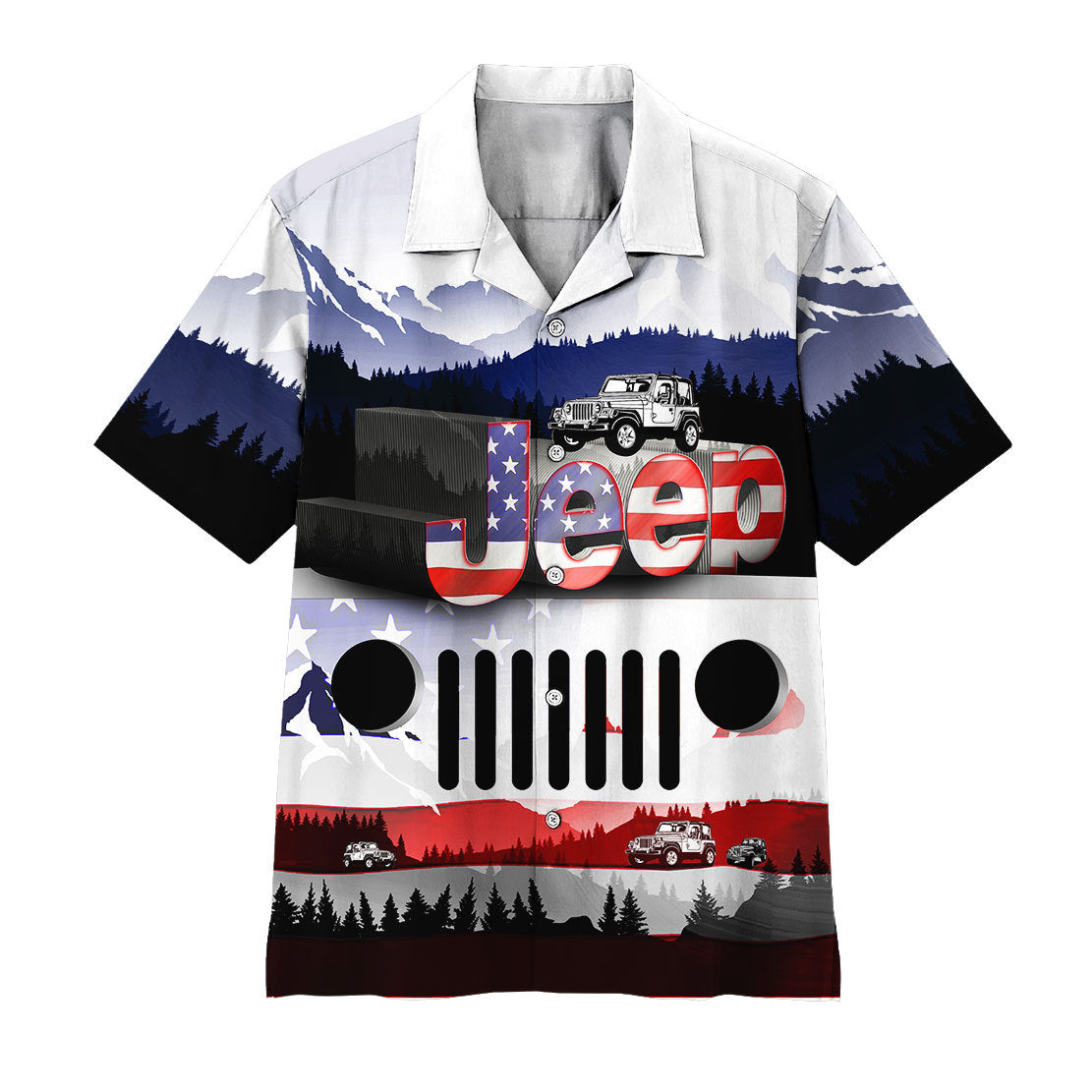 Jeep American Flag Hawaii Shirt