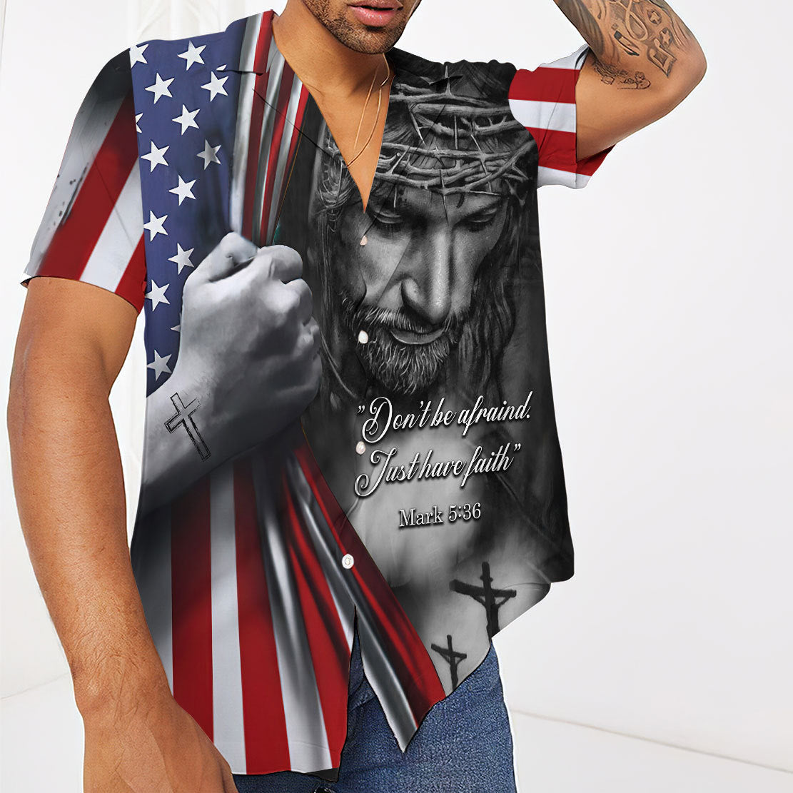 Jesus Christian Don’t Be Afraid Just Have Faith Hawaii Shirt 5