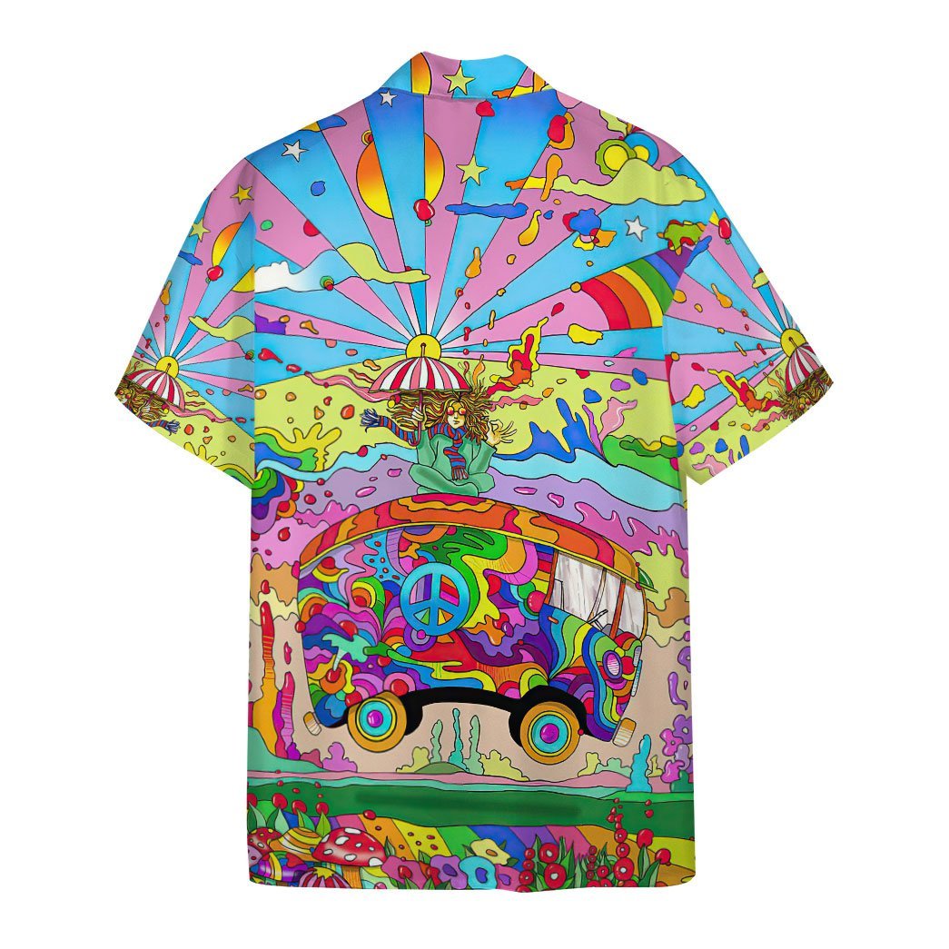 Lets Riding On Magic Hippie Bus Custom Short Sleeve Shirt