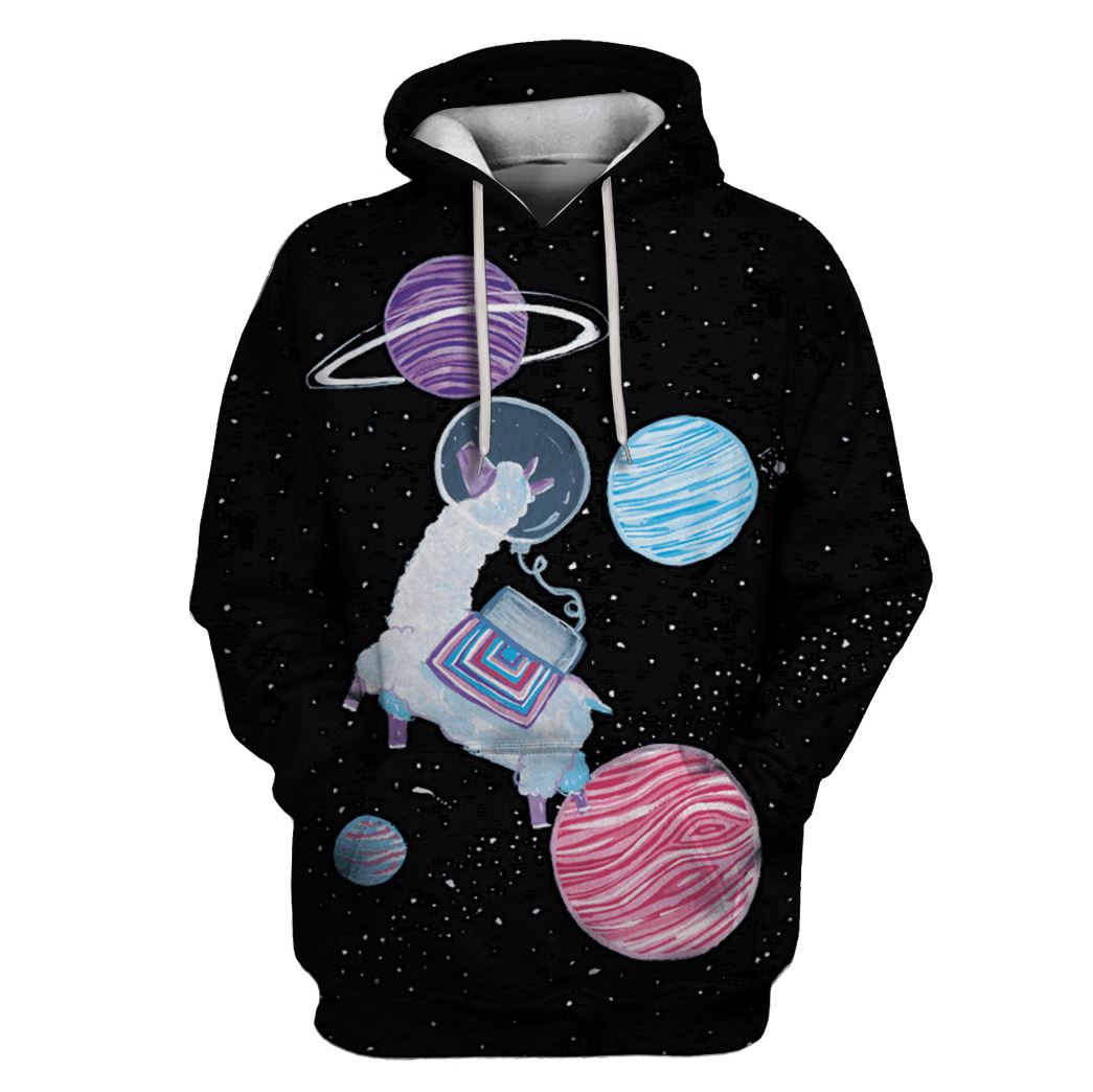 Llama Astronaut Out Space Custom T-shirt – Hoodies Apparel