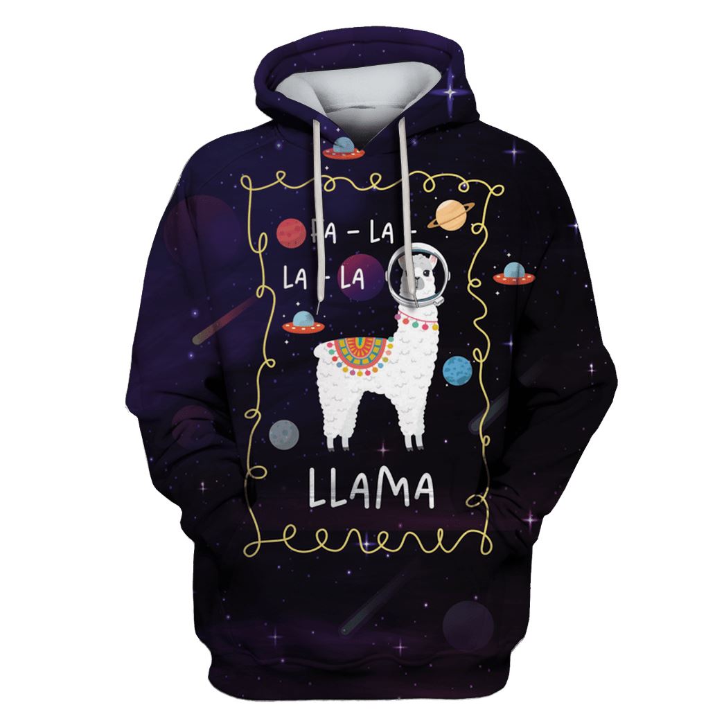 Llama in the space Custom T-shirt – Hoodies Apparel