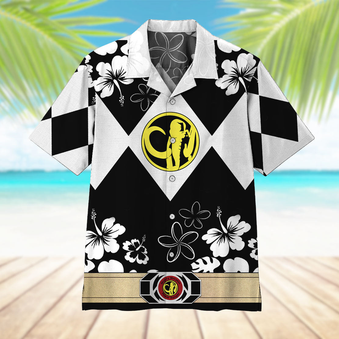Mighty Morphin Power Ranger Black Hawaii Shirt
