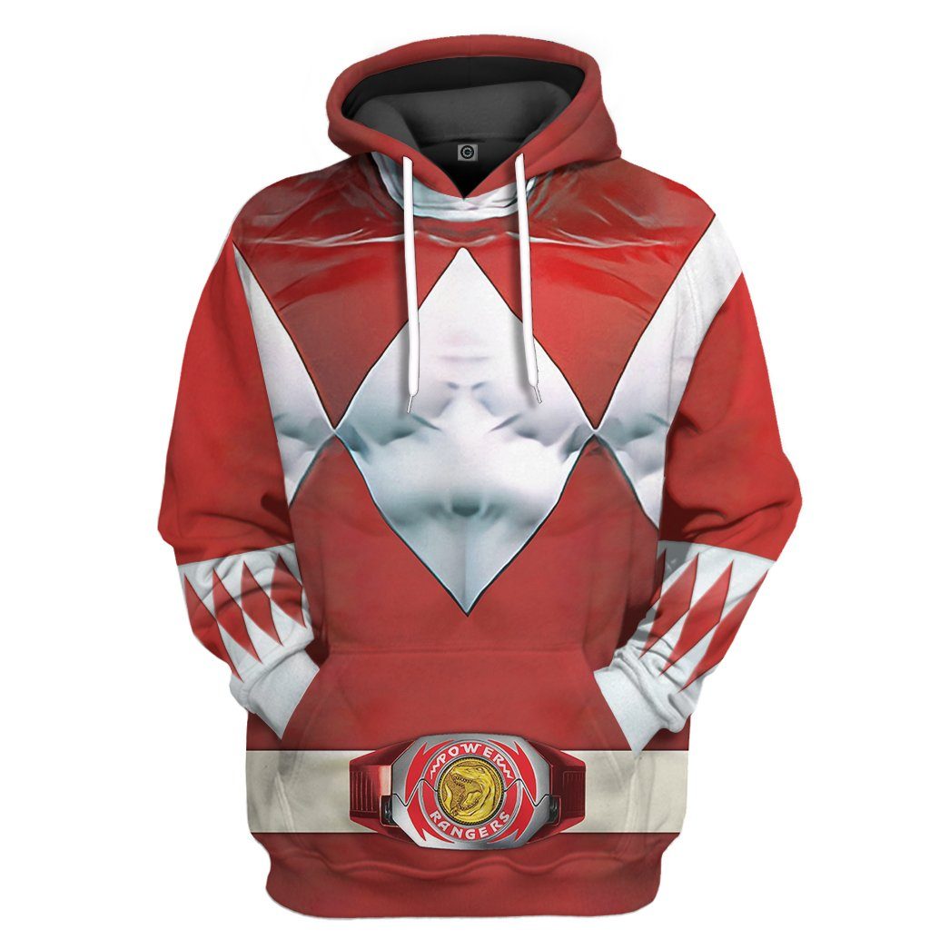 Mighty Morphin Red Power Rangers Custom Hoodie Apparel