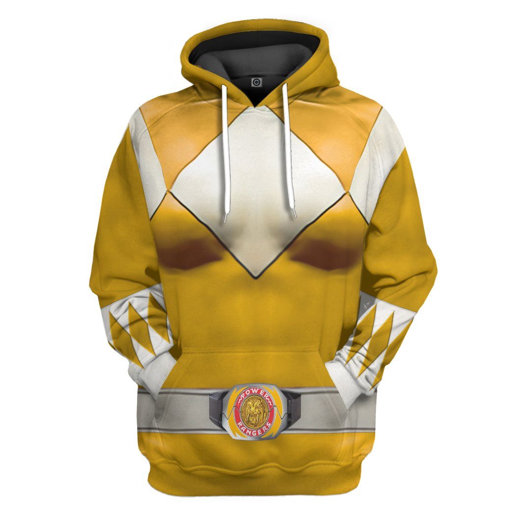 Mighty Morphin Yellow Power Rangers Custom Hoodie Apparel