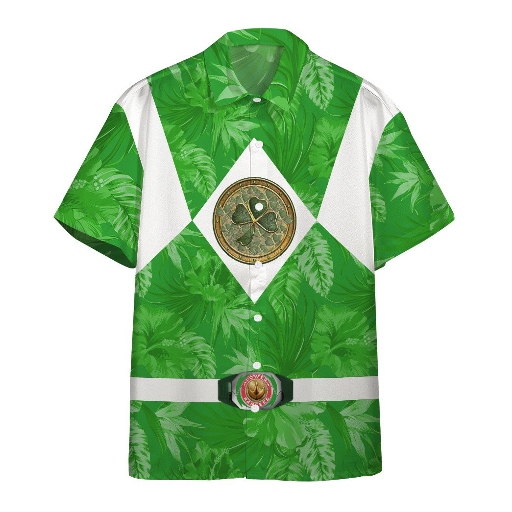 Movie Mighty Morphin Green Power Rangers Tropical Custom St Patrick’s Day Hawaii