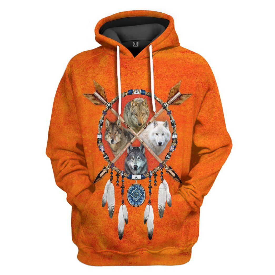 Native Wolf Dreamcatcher Tshirt Hoodie Apparel