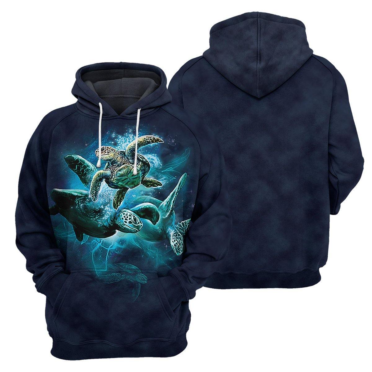 Navy Sea Turtle Unique All Over Print T-Shirt Hoodie Gift Ideas