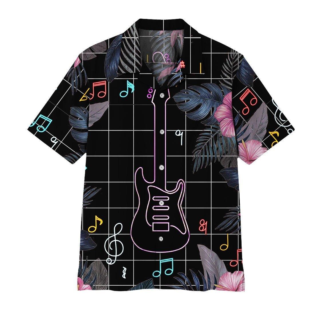 Neon Electric Guitar Hawaii Shirt