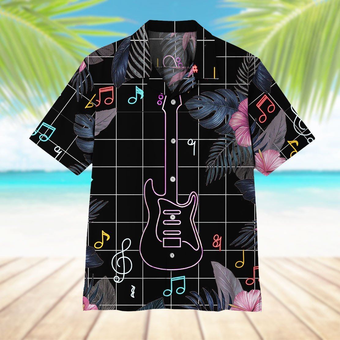 Neon Electric Guitar Hawaii Shirt 11