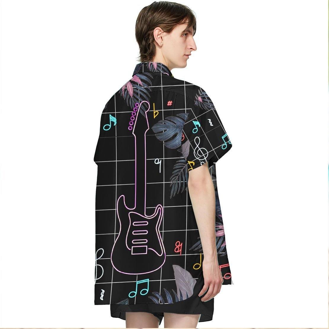 Neon Electric Guitar Hawaii Shirt 7