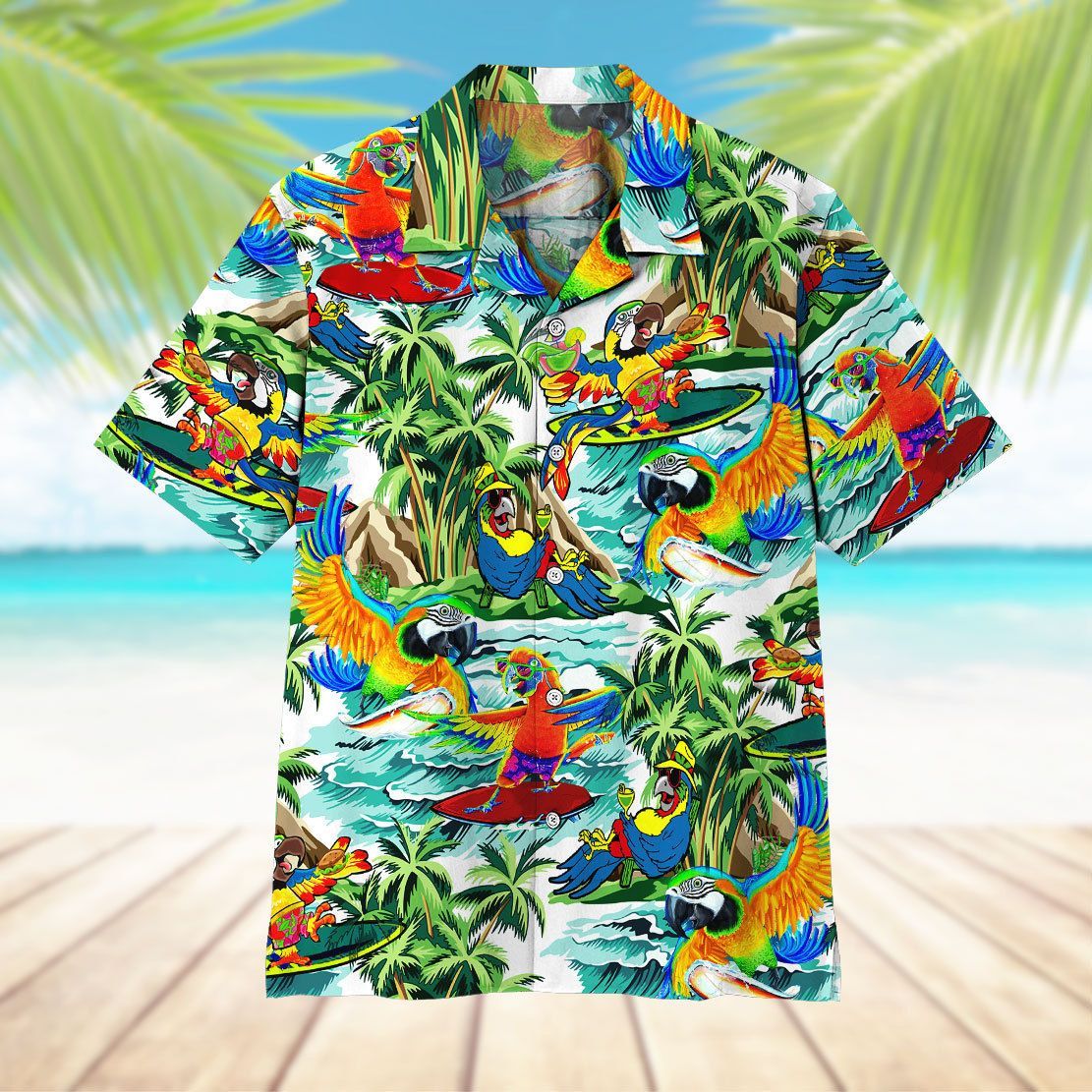 Parrot Surfing Hawaii Shirt 7