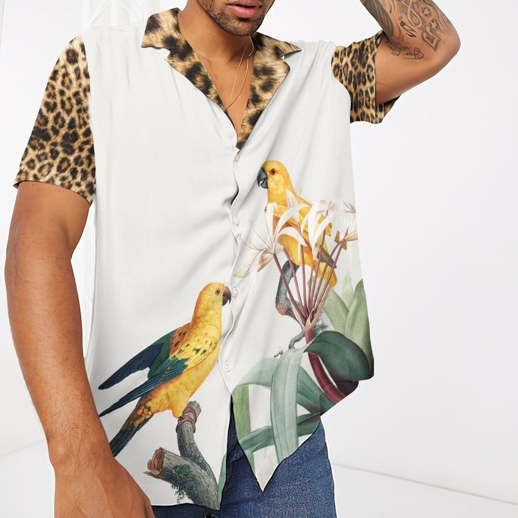 Parrot With Leopard Skin Tropical Hawaii Shirt 5