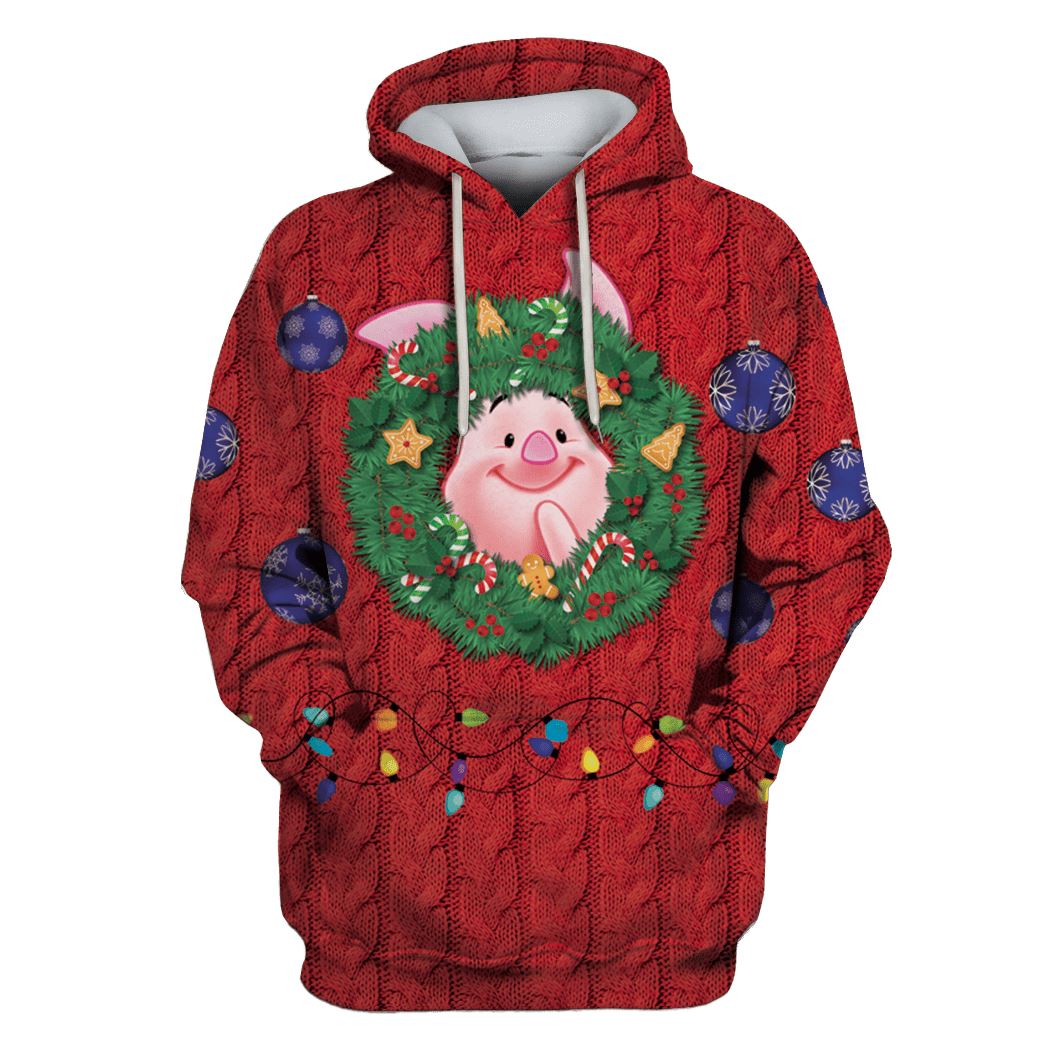 PIGLET ON CHRISTMAS DAY Custom T-shirt – Hoodies Apparel