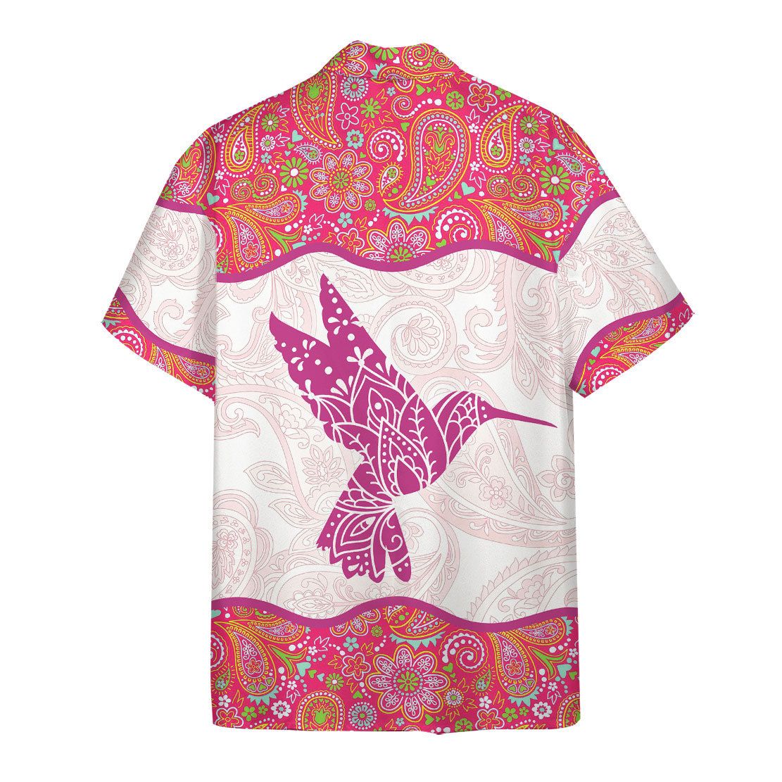 Pink Paisley Hummingbird Hawaii Shirt 1